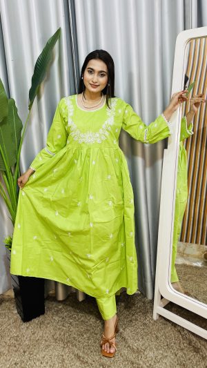 cotton anarkali two ps