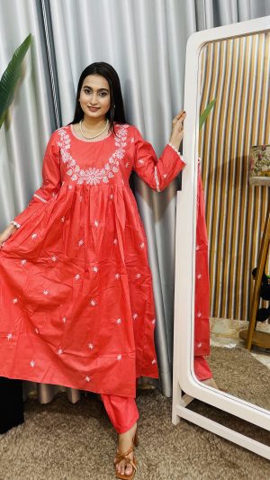 cotton anarkali two ps