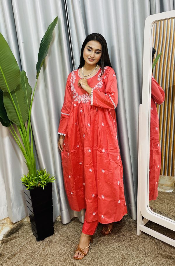 cotton anarkali two ps - Image 2