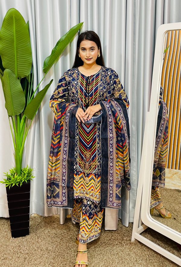 dil nishan pakistani style puple blue - Image 4