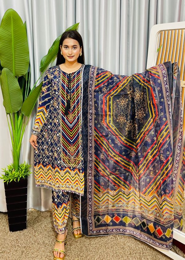 dil nishan pakistani style puple blue - Image 2